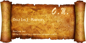 Oszlej Manon névjegykártya